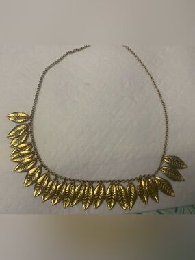 Vintage Napier Gold Leaf Charm Necklace